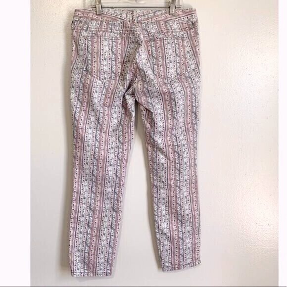 Free People Jeans Boho Geometric Printed Skinny Pants Sz 29 90s Vintage Hippie - Picture 8 of 8